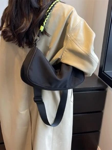 中等流浪包素色休閒風格 - 黑色 - 查看 8