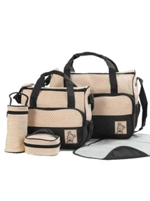 YUQING.FC. Set 5 Bolsas Panaleras Cambiador Bebe Botella Viaje Multiuso - Negro - Ver 3