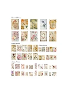 100sheets Vintage Pattern Material Paper Back To School