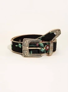 1pc Women Floral Embroidered Belt Boho Halloween Summer, School Fall, Autumn, Halloween