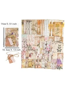 100sheets Vintage Pattern Material Paper Back To School