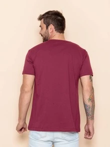 Men T-Shirts & Tanks - Burgundy - View 2