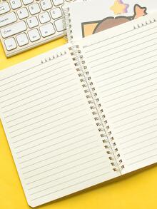 M O K A 4pcs Cartoon Graphic Spiral Notebook - Multicolor - View 4