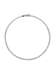 1入組時髦時髦蛇骨設計鏈條樣式項鍊適合女士男士適用於街不銹鋼銀顏色 - 銀色 - 查看 4