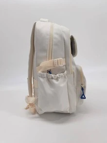 Ba lô thời trang tối giản theo phong cách đại học dành cho học sinh trung học và đại học - trắng - Xem 2