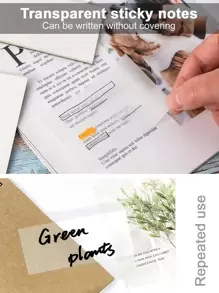 PET Transparent Waterproof Creative Personalized Sticky Notes 2pcs/10pcs/20pcs Back To School