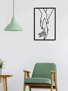 1入組手掌和幾何樣式掛飾 - 黑色 - 查看 2