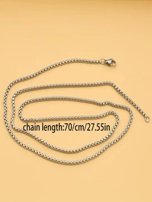 1 vòng cổ dây chuyền hông hông dành cho nữ dành cho nam giới dạo phố - Bạc - Xem 6