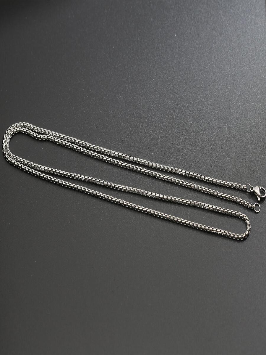 1 vòng cổ dây chuyền hông hông dành cho nữ dành cho nam giới dạo phố - Bạc - Xem 1