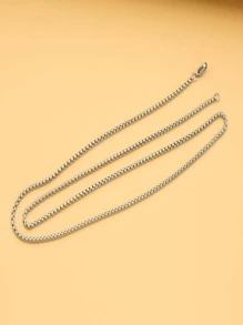 1 vòng cổ dây chuyền hông hông dành cho nữ dành cho nam giới dạo phố - Bạc - Xem 3