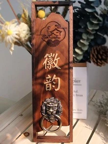 1入組鋅合金櫥櫃拉手，現代主義獅子裝飾櫥櫃拉手 - 銅色 - 查看 2