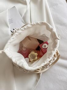 Mini Elegant Crochet Handbag - White - View 5