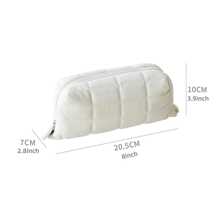 Cute Pillow Pencil Bag, Pen Case, Soft Touch White Storage Pouch For Stationery School Cosmetic Travel - White - View 4
