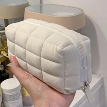 Cute Pillow Pencil Bag, Pen Case, Soft Touch White Storage Pouch For Stationery School Cosmetic Travel - White - View 2
