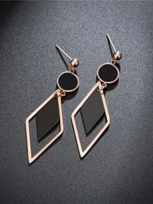 幾何耳墜 - 玫瑰金 - 查看 3