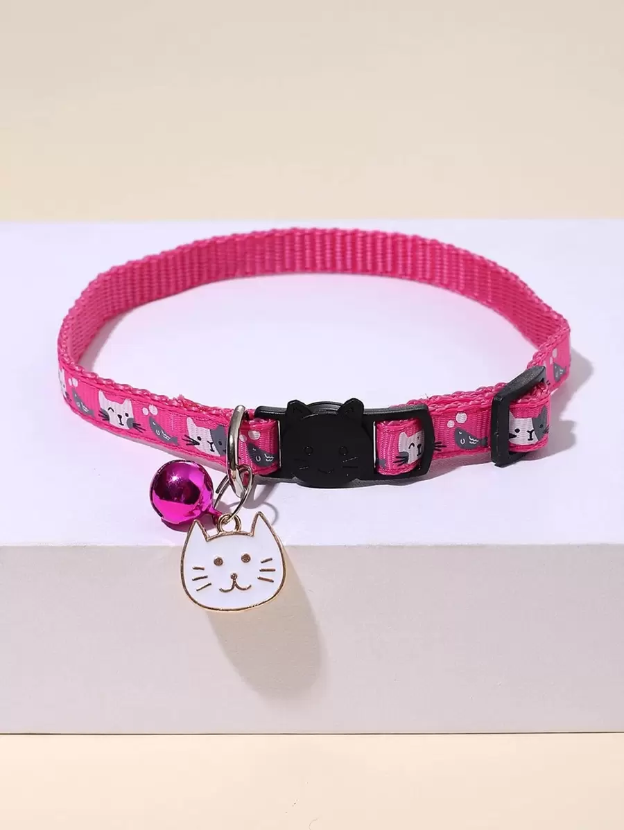 1 pieza Collar para mascota gato accesorio - Rosa Fucsia - Ver 1