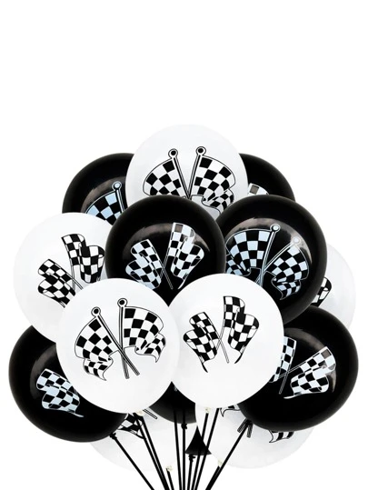 12入組旗圖案小氣球