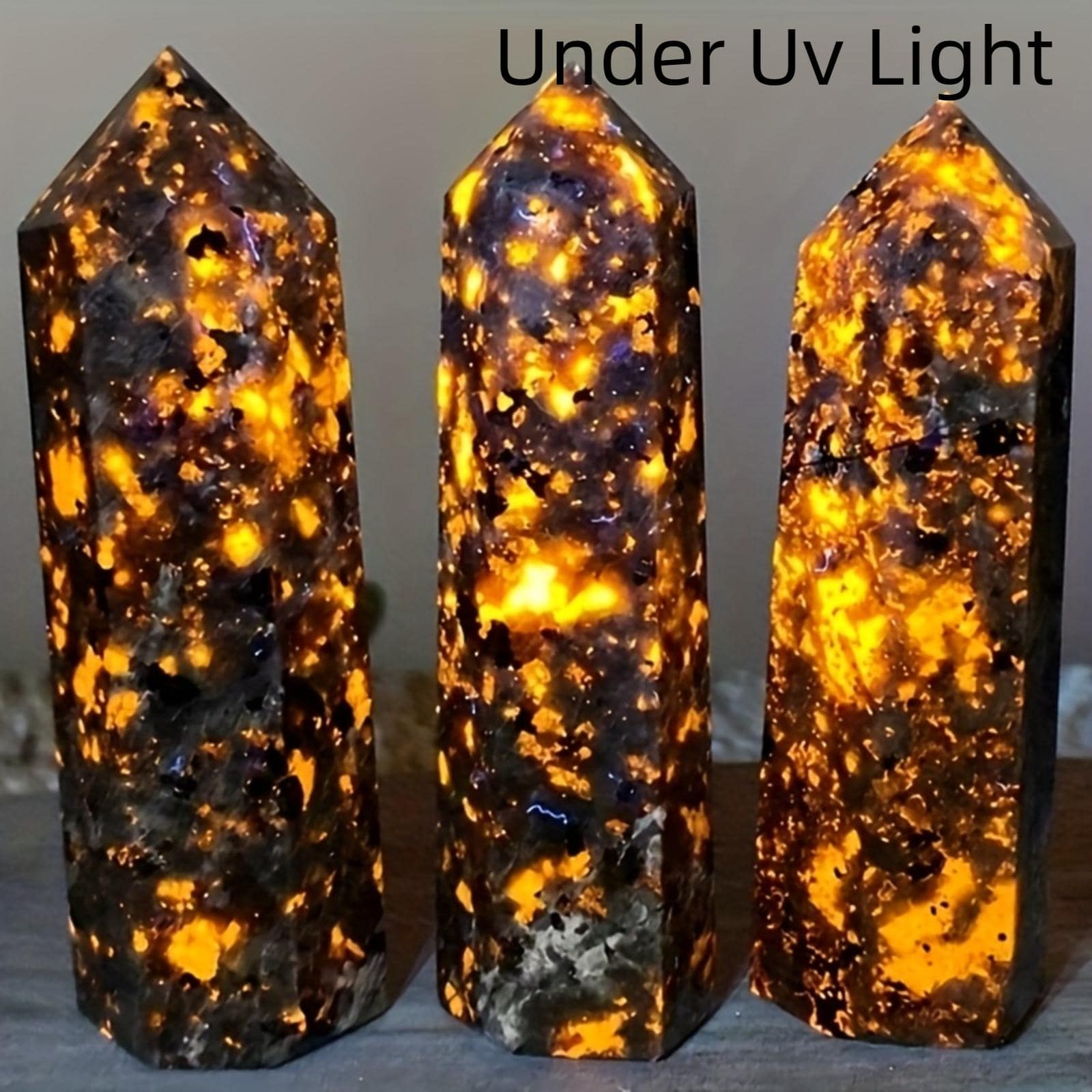 1入組石頭塔自然UV寶石水晶石英裝飾工藝 - 彩色 - 查看 1