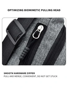 休閑運動多功能時尚腰包胸包肩旅郵差包 - 灰色 - 查看 8