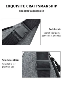 休閑運動多功能時尚腰包胸包肩旅郵差包 - 灰色 - 查看 7