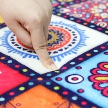 Đám nhung Thảm , Đen Mandala Boho Thảm Đối với Phòng ngủ , Dệt thủ công Boho Runner Ném Thảm , Nổi bật Sọc Tua Thảm Đối với Đầu giường Phòng bếp Giặt Phòng Thảm - Nhiều màu - Xem 3