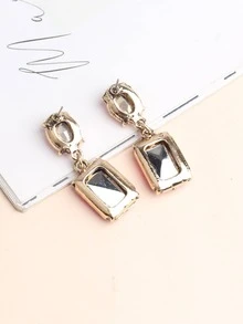 1對方形糖果耳墜吊墜時尚首飾類適合女士派對婚禮訂婚耳環