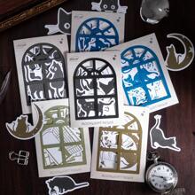 20入組卡通圖案現代多功能貼紙適用於學生 - 藍色 - 查看 7