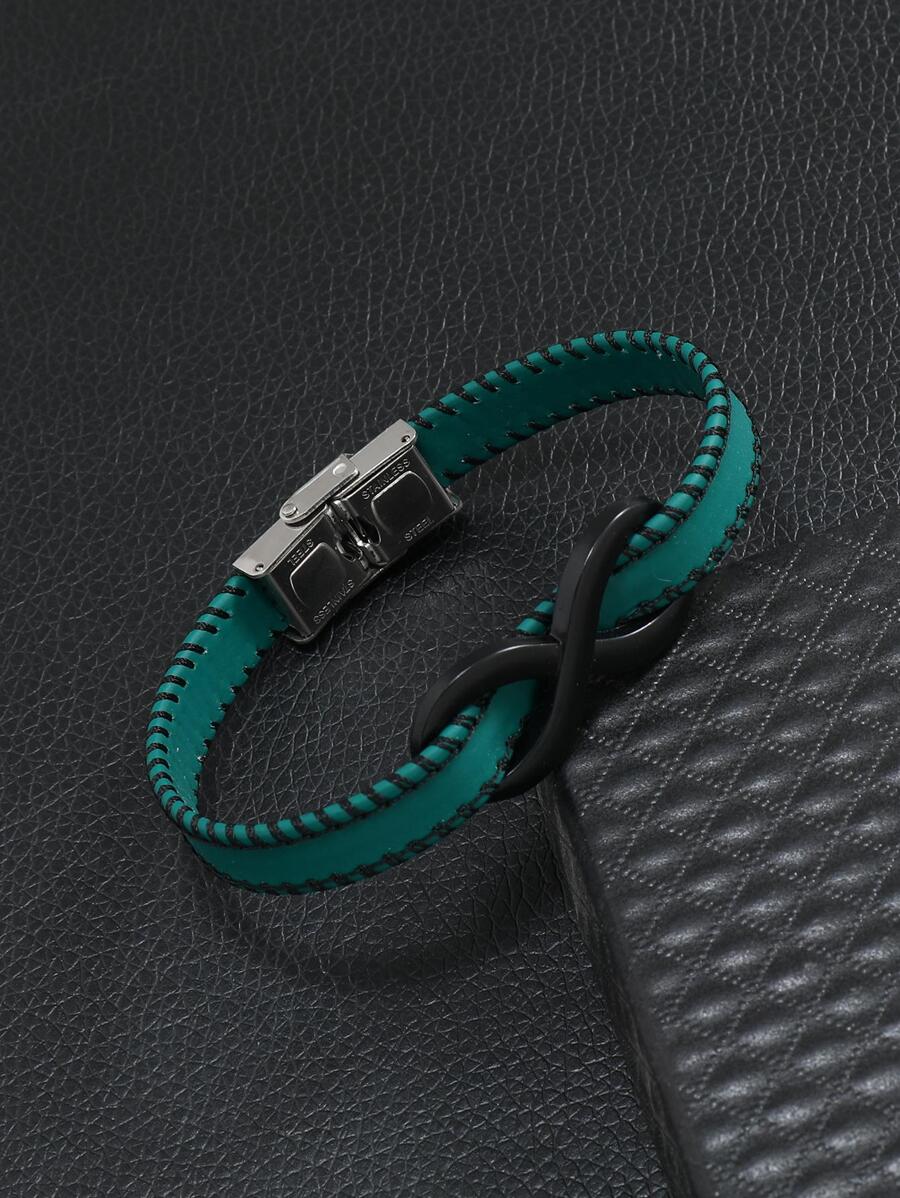 Vòng tay trang trí biểu tượng vô cực cho nam - màu xanh lá - Xem 1