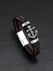 Pulsera de decoración de ancla para hombre para un regalo elegante para fiesta - Café - Ver 1