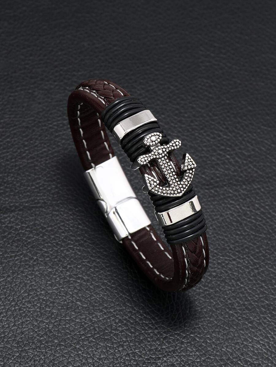 Pulsera de decoración de ancla para hombre para un regalo elegante para fiesta - Café - Ver 1