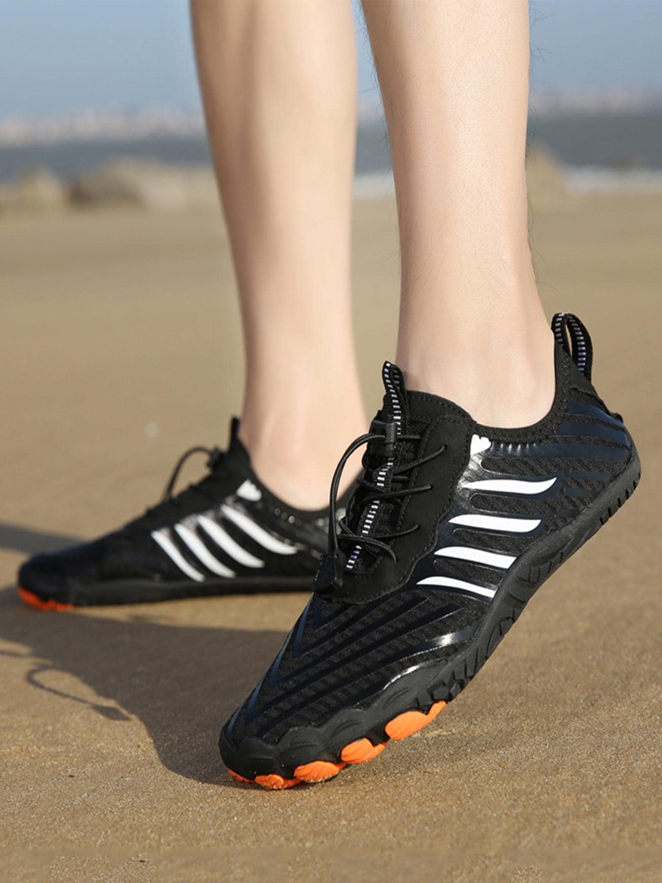 Women Color Block Drawstring Design Creek Shoes, Sporty Outdoor Fabric ...
