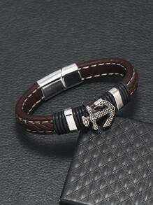 Pulsera de decoración de ancla para hombre para un regalo elegante para fiesta - Café - Ver 2