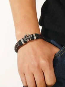 Pulsera de decoración de ancla para hombre para un regalo elegante para fiesta - Café - Ver 4