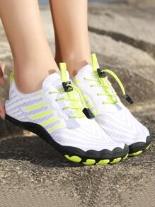 女士撞色抽繩設計溪運動戶外織物涉水鞋 - 白色 - 查看 2