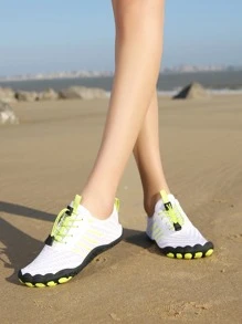 女士撞色抽繩設計溪運動戶外織物涉水鞋 - 白色 - 查看 3