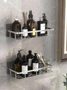 1 Phòng Tắm Bằng Thép Không Gỉ Giá Đựng Đồ, Cổ Điển Không Đấm Lỗ Treo Tường Kệ Lưu Trữ Đơn Vị Cho Phòng Tắm Giặt - Bạc - Xem 3