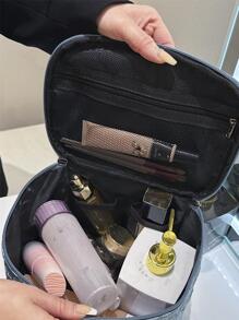 花卉图案化妆包 拉链顶部手柄 化妆品收纳包 化妆品收纳袋 盥洗包 化妆包 洗漱包 适用于旅行浴室 大学宿舍 女孩女士 妈妈妈妈 学校用品礼物 旅行必需品化妆包 节日必需品化妆包 化妆品收纳包 节日冬季返校用品 - 白色 - 查看 2