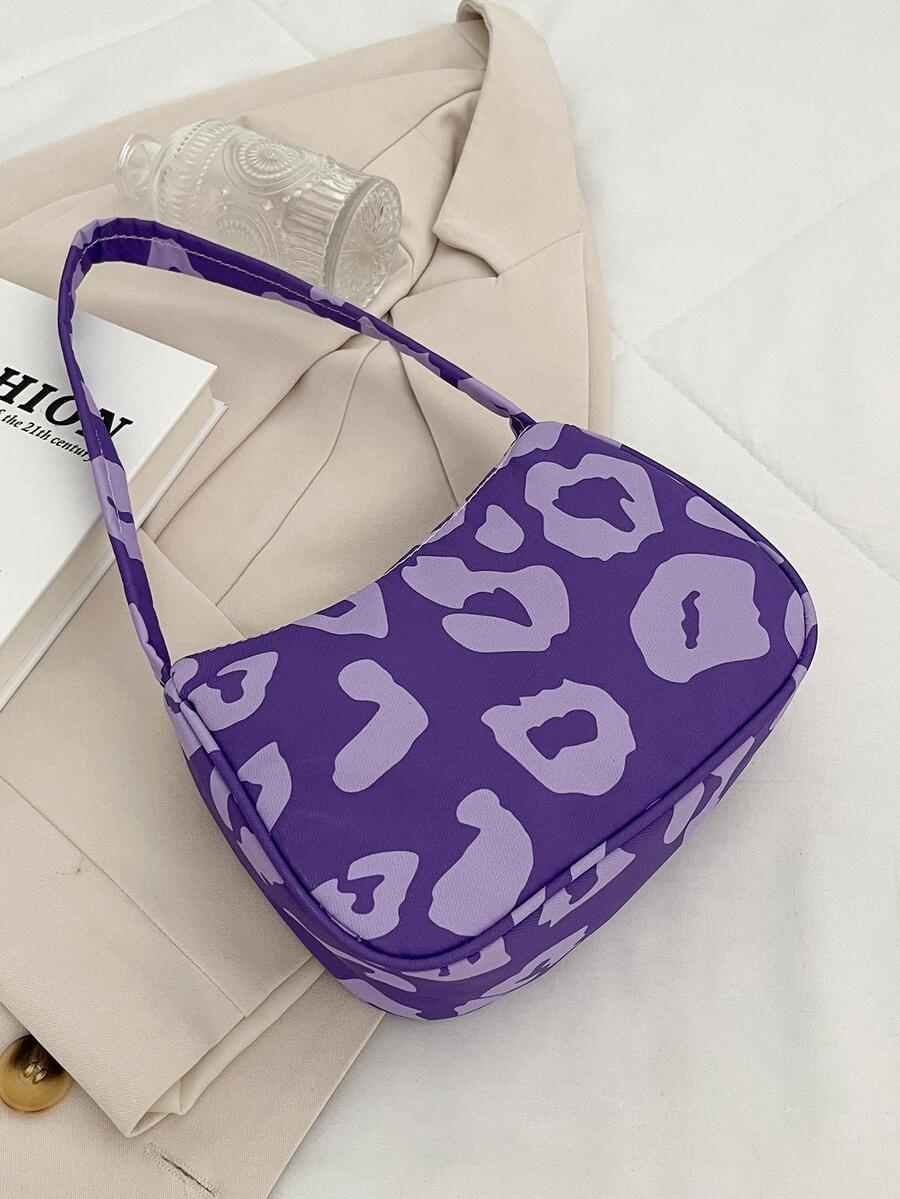 Schultertasche mit Klein Leopard Muster, Fashion Stil