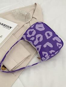 Schultertasche mit Klein Leopard Muster, Fashion Stil