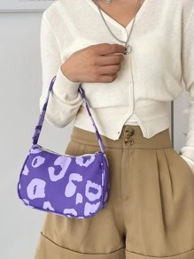 Schultertasche mit Klein Leopard Muster, Fashion Stil