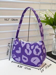 Schultertasche mit Klein Leopard Muster, Fashion Stil