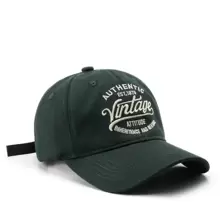 Letter Embroidered Baseball Cap Street - Army Green - View 2