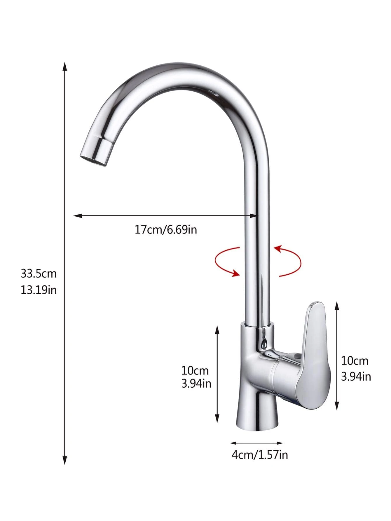1 pieza Grifo de babero de acero inoxidable cocina clásico para cocina - Plateado - Ver 1