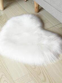 1pc Heart Shaped Area Rug, Plush Carpet For Living Room & Bedroom, Home Decor, Valentine's Day Decor - White - View 4