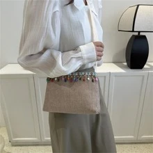 Small Bag For Women 2023 New Woven Shoulder Oblique Cross Beach Bag Hanfu Accessories Bag