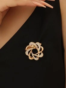 Trâm thiết kế hoa rhinestone - Vàng - Xem 1