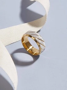 Nhẫn nam hai tông màu - Vàng - Xem 3