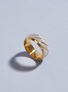 Nhẫn nam hai tông màu - Vàng - Xem 1