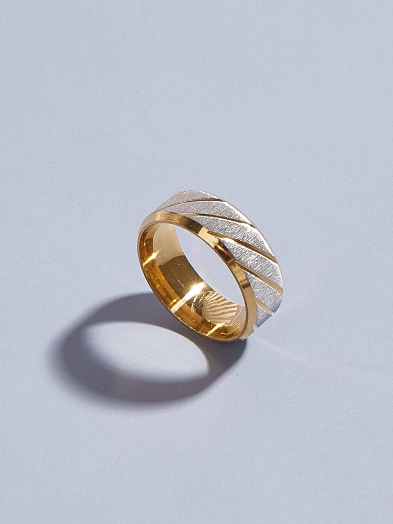 Nhẫn nam hai tông màu - Vàng - Xem 1