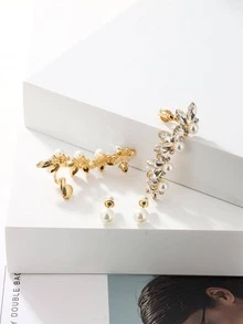 1 đôi bông tai trang trí ngọc trai giả & 1 đôi bông tai - Nhiều màu - Xem 4